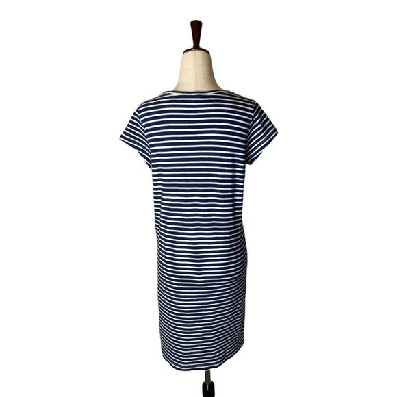 Joie Blue And White Striped Cotton‎ Short Sleeve Pullover Mini T Shirt Dress S - Picture 3 of 7